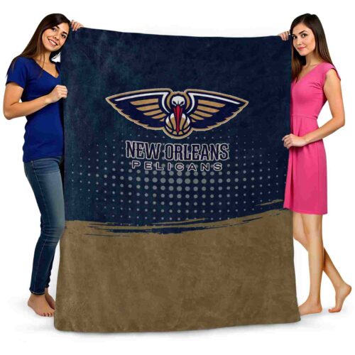 new orleans pelicans gradient dots navy blanket fashion forward