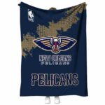 new orleans pelicans grunge texture navy blanket best selling