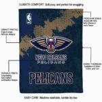 new orleans pelicans grunge texture navy blanket best selling
