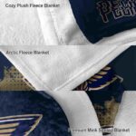 new orleans pelicans grunge texture navy blanket best selling
