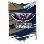 new orleans pelicans paint streaks navy white blanket best selling