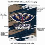new orleans pelicans paint streaks navy white blanket best selling