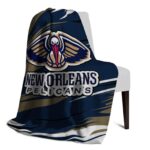 new orleans pelicans paint streaks navy white blanket best selling