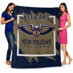 new orleans pelicans splatter effect navy blanket best selling