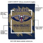 new orleans pelicans splatter effect navy blanket best selling