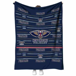 new orleans pelicans striped pattern navy blanket best selling