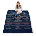 new orleans pelicans striped pattern navy blanket best selling