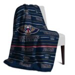new orleans pelicans striped pattern navy blanket best selling