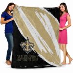 new orleans saints brushstrokes gold white blanket fashion forward