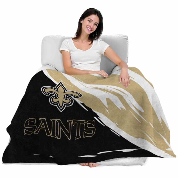 new orleans saints brushstrokes gold white blanket latest model