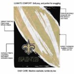 new orleans saints brushstrokes gold white blanket new arrival