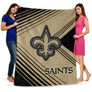 new orleans saints diagonal stripes gold blanket fashion forward