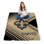 new orleans saints diagonal stripes gold blanket high quality