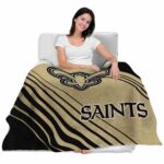 new orleans saints diagonal stripes gold blanket latest model