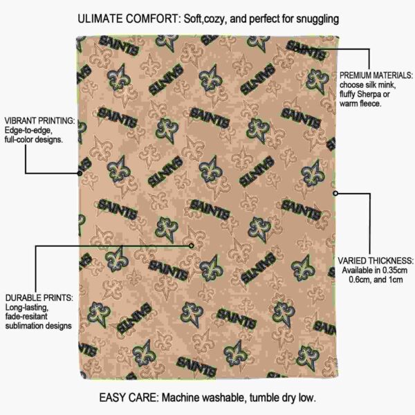 new orleans saints diehard fans gold blanket new arrival