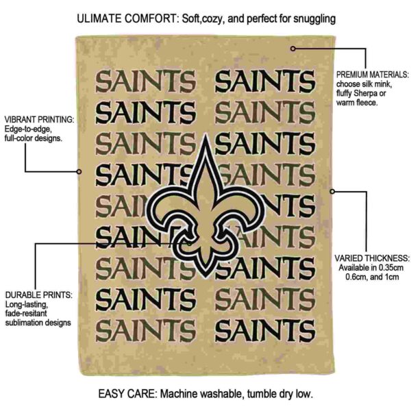 new orleans saints fan pride gold blanket new arrival