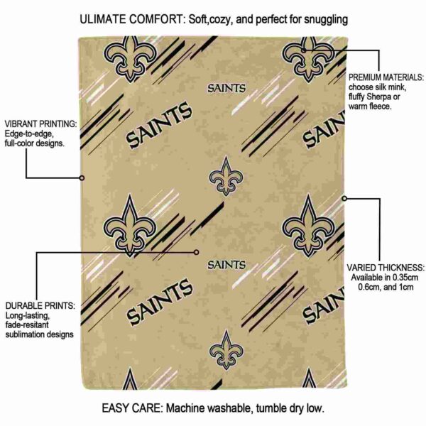 new orleans saints fan spirit gold blanket new arrival