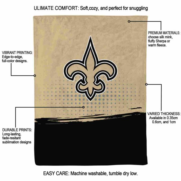 new orleans saints gradient dots gold blanket new arrival