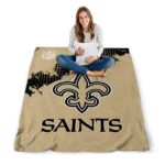 new orleans saints grunge texture gold blanket best selling