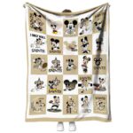 New Orleans Saints Mickey Minnie Gold White Blanket 1 new orleans saints mickey minnie gold white blanket best selling