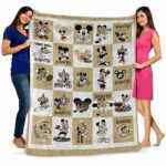 new orleans saints mickey minnie gold white blanket best selling