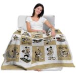 new orleans saints mickey minnie gold white blanket best selling