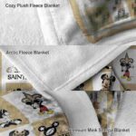 new orleans saints mickey minnie gold white blanket best selling