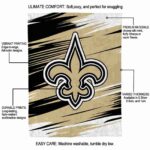 new orleans saints paint streaks gold white blanket best selling