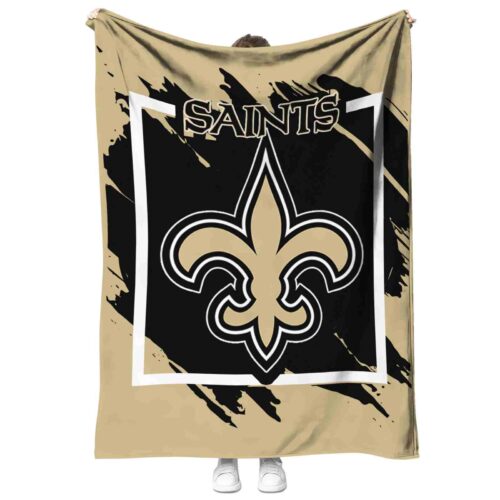 new orleans saints splatter effect gold blanket best selling