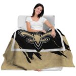 new orleans saints splatter effect gold blanket best selling