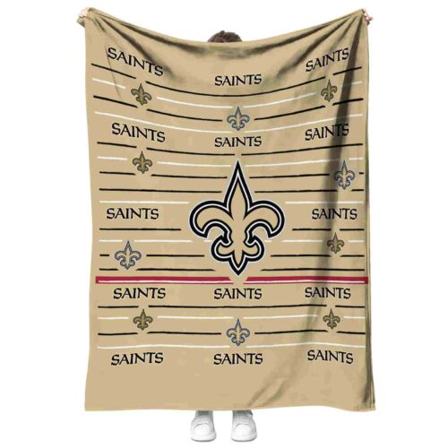 new orleans saints striped pattern gold blanket best selling