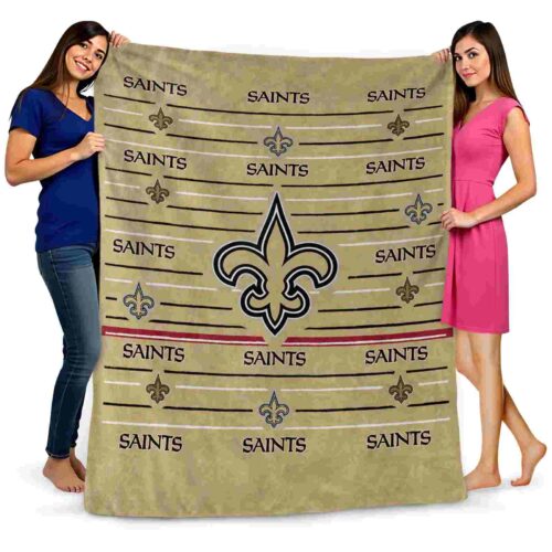 new orleans saints striped pattern gold blanket fashion forward