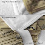 new orleans saints striped pattern gold blanket best selling