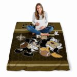 new orleans saints three musketeers gold blanket high quality