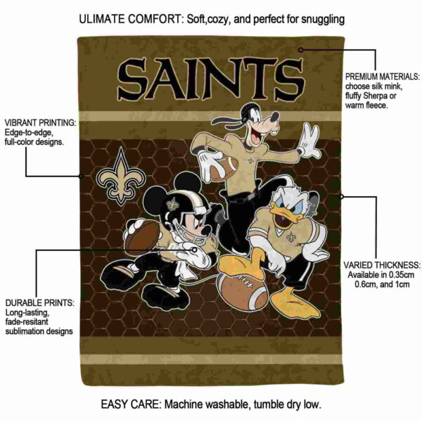 new orleans saints three musketeers gold blanket new arrival