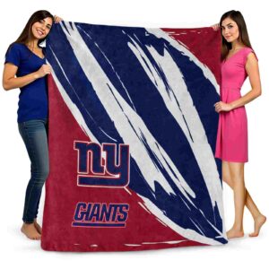new york giants brushstrokes blue white blanket fashion forward