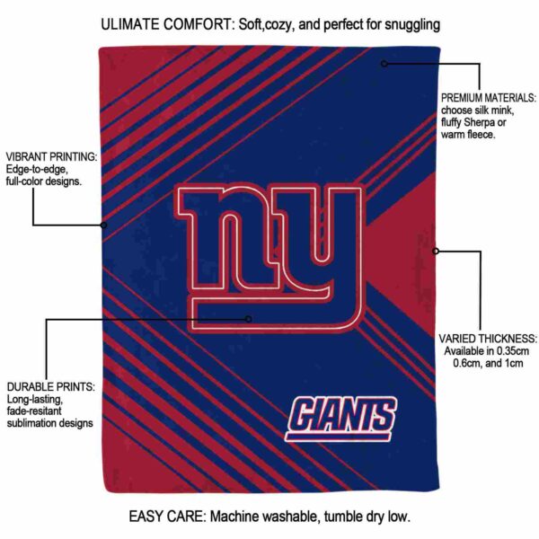 new york giants diagonal stripes blue blanket new arrival