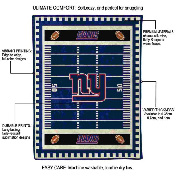 new york giants football field blue blanket new arrival