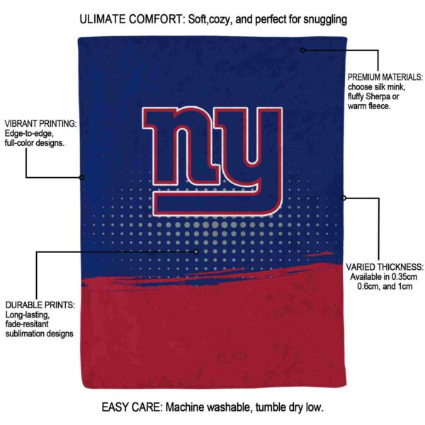 new york giants gradient dots blue blanket new arrival