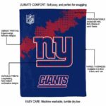 new york giants grunge texture blue blanket best selling