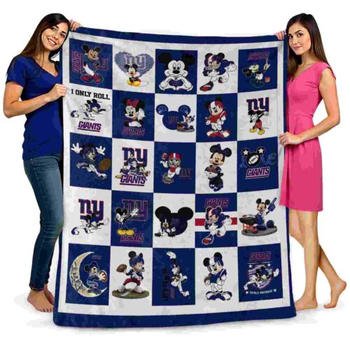 new york giants mickey minnie blue white blanket fashion forward