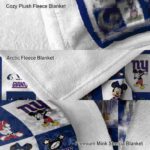 new york giants mickey minnie blue white blanket premium grade
