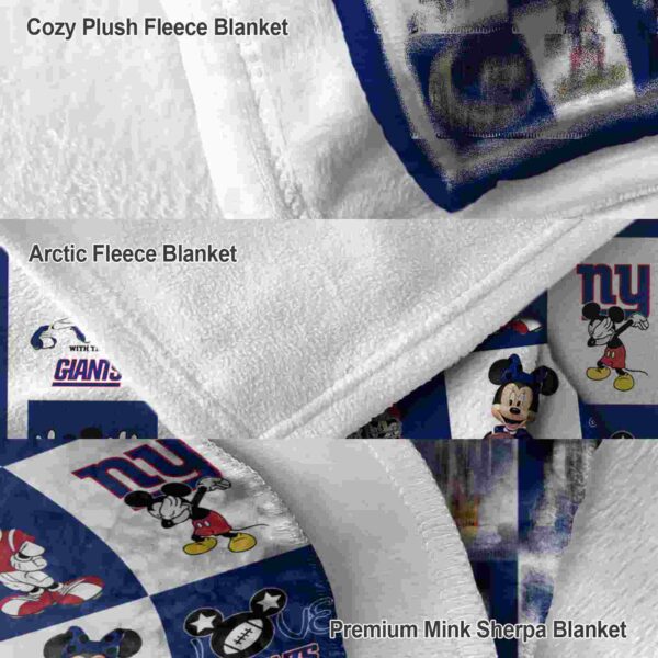new york giants mickey minnie blue white blanket premium grade