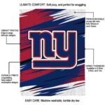 new york giants paint streaks blue white blanket best selling