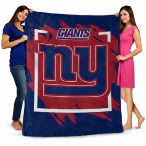 new york giants splatter effect blue blanket fashion forward