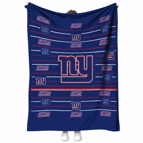 new york giants striped pattern blue blanket best selling