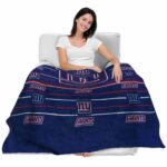new york giants striped pattern blue blanket best selling