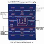 new york giants striped pattern blue blanket best selling