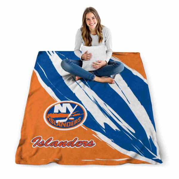 new york islanders brushstrokes blue white blanket high quality