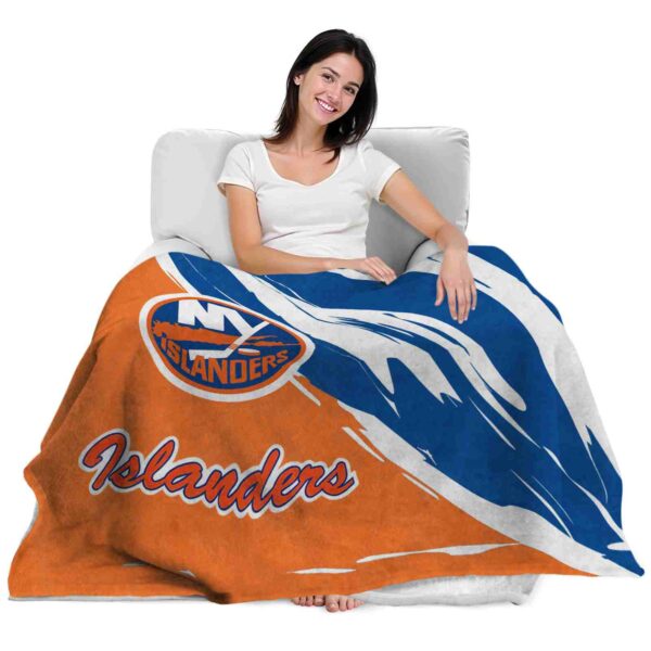 new york islanders brushstrokes blue white blanket latest model